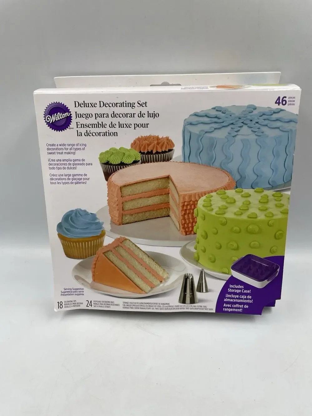 Wilton Deluxe Decorating Set 46 Pieces 18 Decorating Tips 24 Disposable Bags